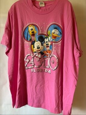 Disney Pink 2010 Florida Mickey & Friends Graphic Tee